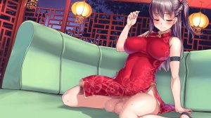Injected a Drug into a Futanari China-dress Girl's Penis and it got HUGE